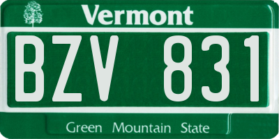VT license plate BZV831