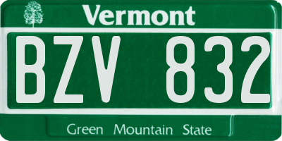 VT license plate BZV832