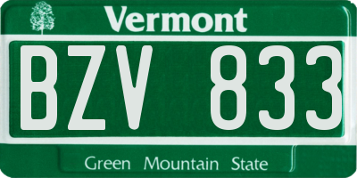 VT license plate BZV833