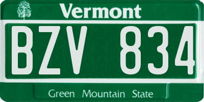 VT license plate BZV834