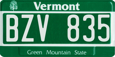 VT license plate BZV835