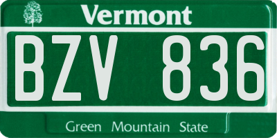 VT license plate BZV836