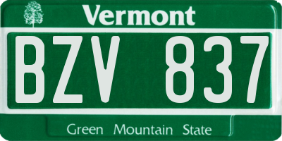 VT license plate BZV837