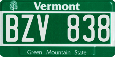 VT license plate BZV838