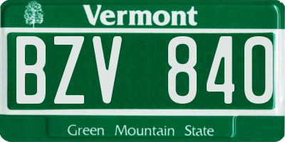 VT license plate BZV840