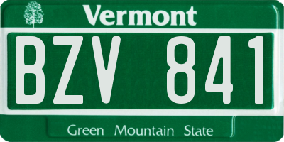 VT license plate BZV841