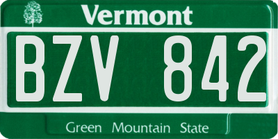 VT license plate BZV842