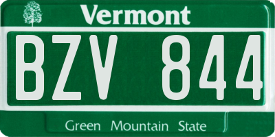 VT license plate BZV844