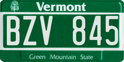 VT license plate BZV845