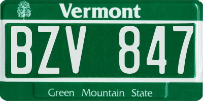 VT license plate BZV847