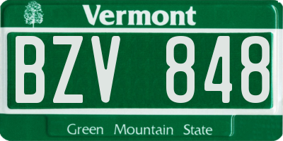 VT license plate BZV848