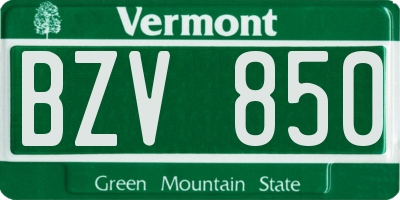 VT license plate BZV850
