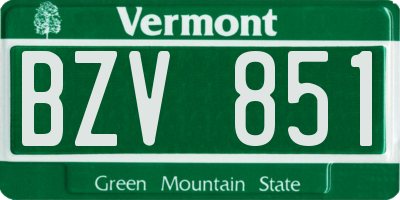 VT license plate BZV851
