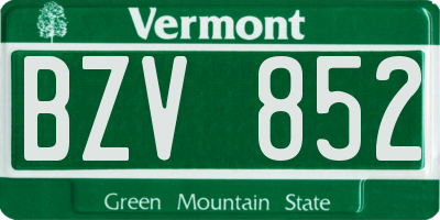 VT license plate BZV852