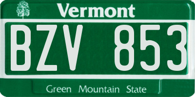 VT license plate BZV853