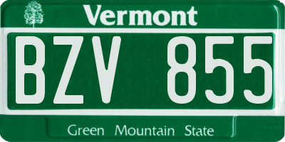 VT license plate BZV855