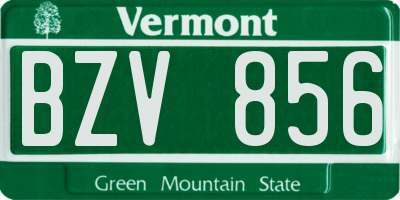VT license plate BZV856