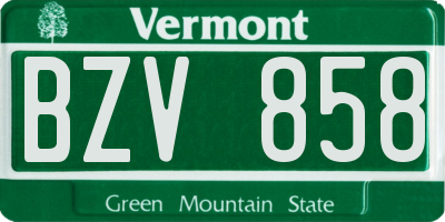 VT license plate BZV858