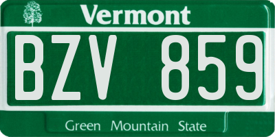 VT license plate BZV859