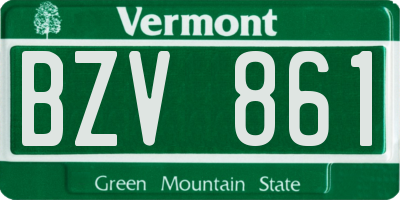 VT license plate BZV861