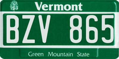 VT license plate BZV865
