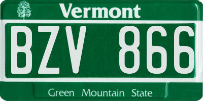 VT license plate BZV866