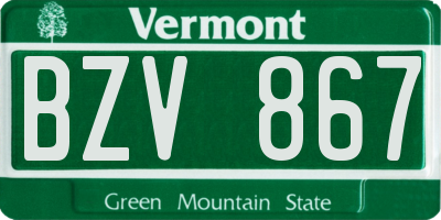 VT license plate BZV867