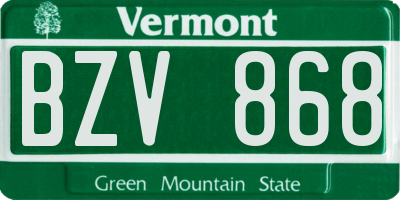 VT license plate BZV868