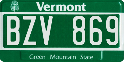 VT license plate BZV869
