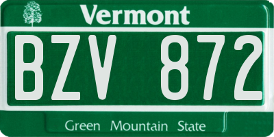 VT license plate BZV872
