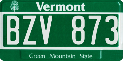 VT license plate BZV873