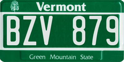 VT license plate BZV879