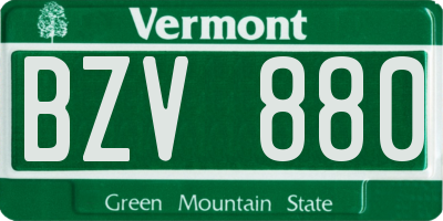 VT license plate BZV880
