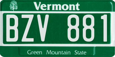 VT license plate BZV881