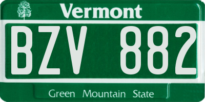 VT license plate BZV882