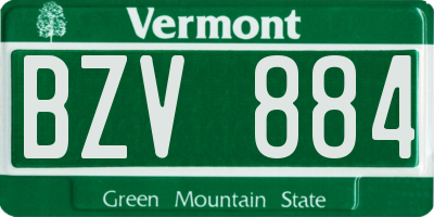VT license plate BZV884
