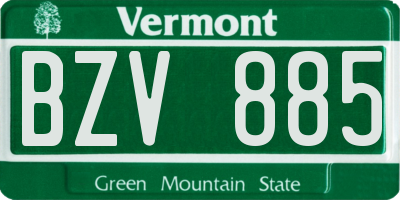 VT license plate BZV885