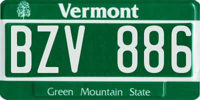 VT license plate BZV886
