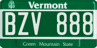 VT license plate BZV888