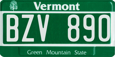 VT license plate BZV890
