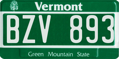 VT license plate BZV893