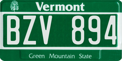 VT license plate BZV894