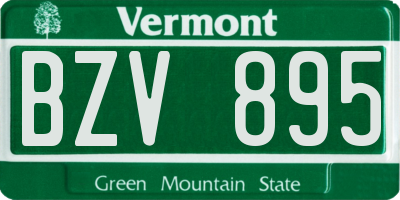 VT license plate BZV895