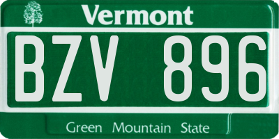 VT license plate BZV896