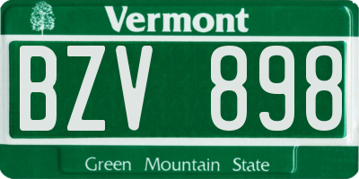 VT license plate BZV898