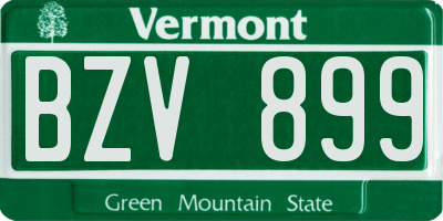 VT license plate BZV899