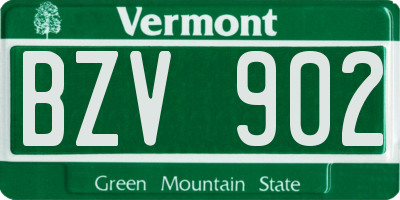 VT license plate BZV902
