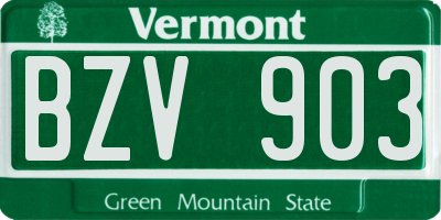 VT license plate BZV903