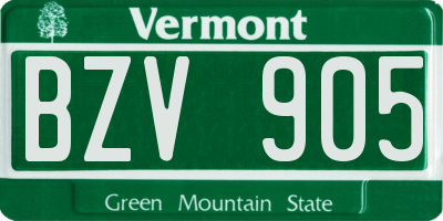 VT license plate BZV905