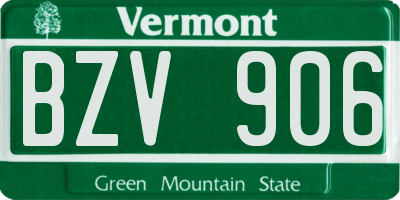 VT license plate BZV906